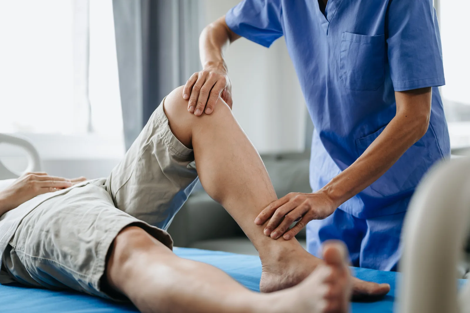 Physical therapist working with a patient at Rehab Solutions